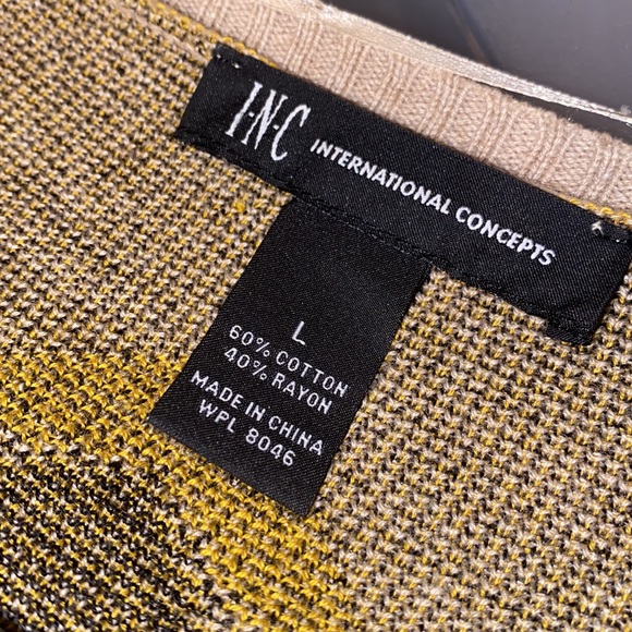 INC International Concepts Aztec open cardigan sweater with fringe - Picture 8 of 9